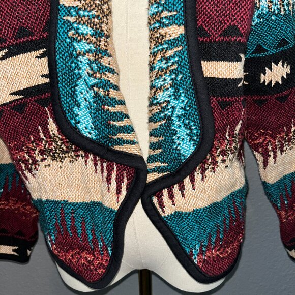 Vintage 90's KOKOPELLI Western Artsy Navajo Design Woven Jacket -Made in USA - S - Picture 3 of 9